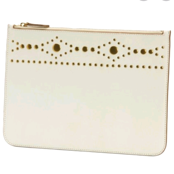 NWT Frye Harness Stud Pouch Clutch Ivory Leather - Picture 11 of 11